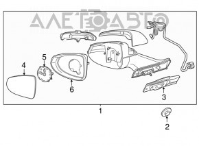 Зеркало боковое правое Chevrolet Volt 11-15 7 пинов, поворотник, графит