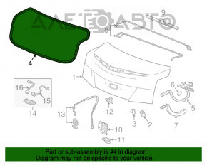 Ущільнювач кришки багажника Cadillac ATS 13-