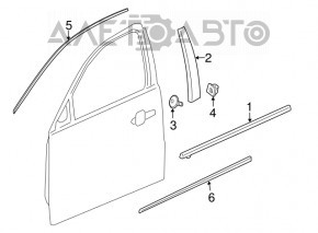 Молдинг двери верхний передней правой Chevrolet Malibu 13-15