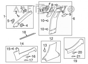 Накладка порога зад лев Chevrolet Malibu 13-15 черн