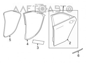 Уплотнитель двери задней правой Cadillac ATS 13-
