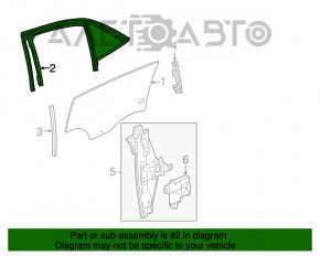 Стекло двери треугольник заднее правое Chevrolet Malibu 13-15 с уплотнителем стекла