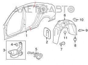 Подкрылок задний левый Cadillac ATS 13-