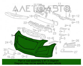Бампер передній голий Cadillac CTS 14-17 без парктроників