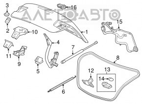 Уплотнитель крышки багажника Chevrolet Malibu 13-15