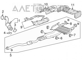 Кронтшейн глушителя задний левый Cadillac ATS 13-