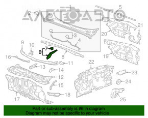 Уплотнитель решетки дворников левый Chevrolet Malibu 16-