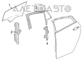 Направляющая стекла двери задней правой Chevrolet Volt 16-