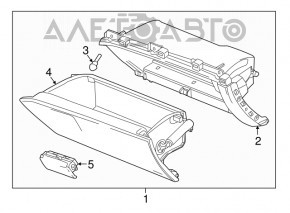 Перчаточный ящик, бардачок Chevrolet Malibu 16- черн