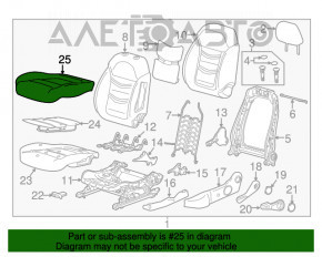 Водійське сидіння Chevrolet Volt 16- без airbag, ганчірка чорна