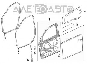 Уплотнитель двери передней левой Chevrolet Malibu 16-