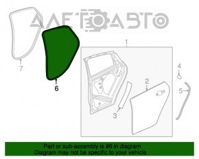 Уплотнитель двери задней правой Chevrolet Malibu 16-
