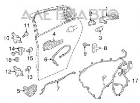 Обмежувач двері зад лев Chevrolet Malibu 16-