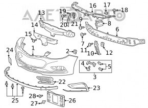 Кріплення переднього бампера лівий Chevrolet Cruze 16-