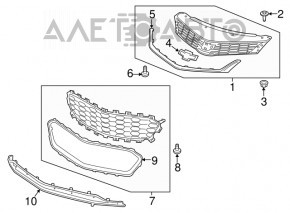 Решетка радиатора grill Chevrolet Cruze 16-