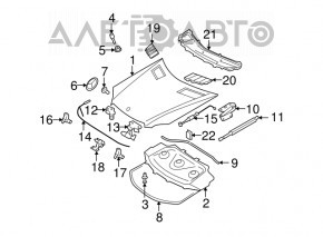 Петля капота права Mercedes W164 ML