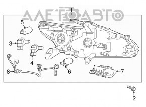 Фара передня права Nissan Altima 16-18 гола рест галоген