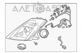 Фара передня права Nissan 350z 03-05 гола ксенон, надлом кріплень, тріщина, подряпини, немає кришок