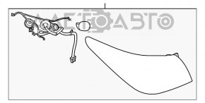 Ліхтар зовнішній крило правий Infiniti Q50 14-15 подряпини