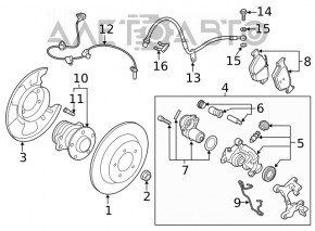 Кожух гальмівного диска задній правий Subaru Forester 19-SK