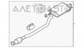 Выпускная трасса средняя часть Kia Sorento 16-20 2.4 FWD отпилен катализатор, вмятины
