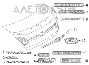 Емблема двері багажника Ford Explorer 11-19