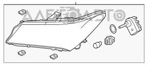 Фара передняя правая голая Acura MDX 14-16 дорест, LED