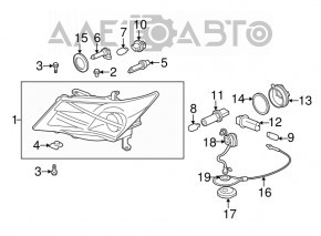 Фара передня права гола Acura MDX 07-13