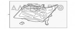 Фара передняя левая голая Acura MDX 07-13