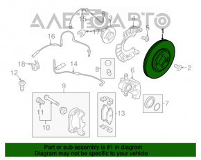 Диск гальмівний передній лев Mini Cooper Countryman R60 10-16