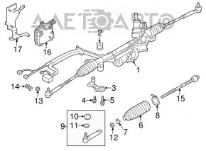 Крепления рейки рулевой прав Subaru XV Crosstrek 13-17