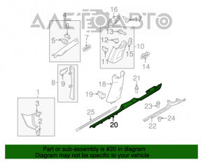 Накладка порога права VW CC 08-17 черн