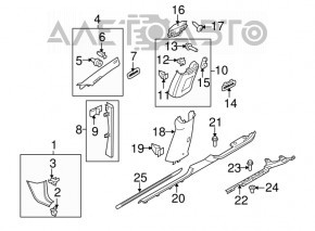 Накладка порога права VW CC 08-17 черн