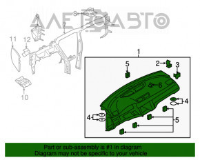 Торпедо передняя панель без AIRBAG VW CC 08-17 беж