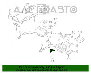 Кронштейн глушителя центр VW Passat b7 12-15 USA без резинки
