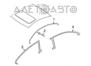 Молдинг крыши левый VW CC 08-17 хром