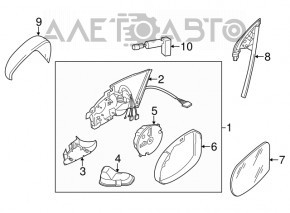 Поворотник зеркала левый VW Passat b7 12-15 USA тип как b8 новый TW неоригинал