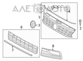 Эмблема решетки радиатора VW Jetta 19-