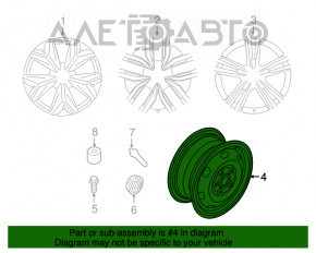 Запасное колесо докатка 165/80 R17 VW Atlas 18-