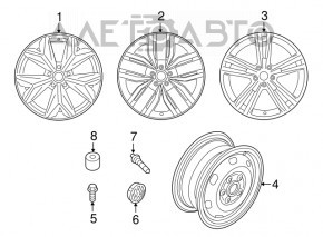 Запасне колесо докатка 165/80 R17 VW Atlas 18-