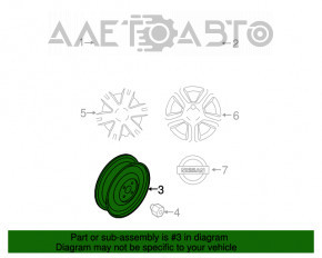 Запасное колесо докатка Nissan Rogue 14-20 R16 145/90, стертая