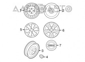 Запасне колесо докатка Nissan Rogue 14-20R16 145/90, стерта