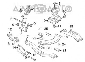 Кронштейн подушки двигателя правый Subaru Legacy 15-19