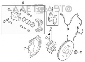 Кожух тормозного диска передний правый Nissan Rogue Sport 17-19