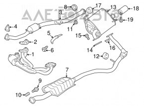 Выпускная трасса средняя часть Subaru Forester 14-18 SJ 2.5