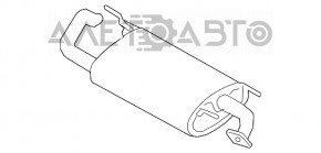 Глушник задня частина з бочкою Subaru Impreza 17-GK 5d без насадки, прим’ятий