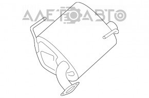 Глушник задня частина з бочкою Subaru Forester 19-SK без насадки, прим’ятий