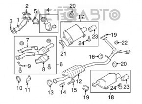 Насадка глушника Subaru Forester 14-18 SJ 2.5