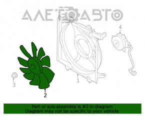 Крильчатка вентилятора охолодження лев Subaru Forester 14-18 SJ 2.5, 2.0