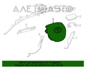 Подушка безпеки airbag в кермо водійська Toyota Camry v70 18-24 чорна